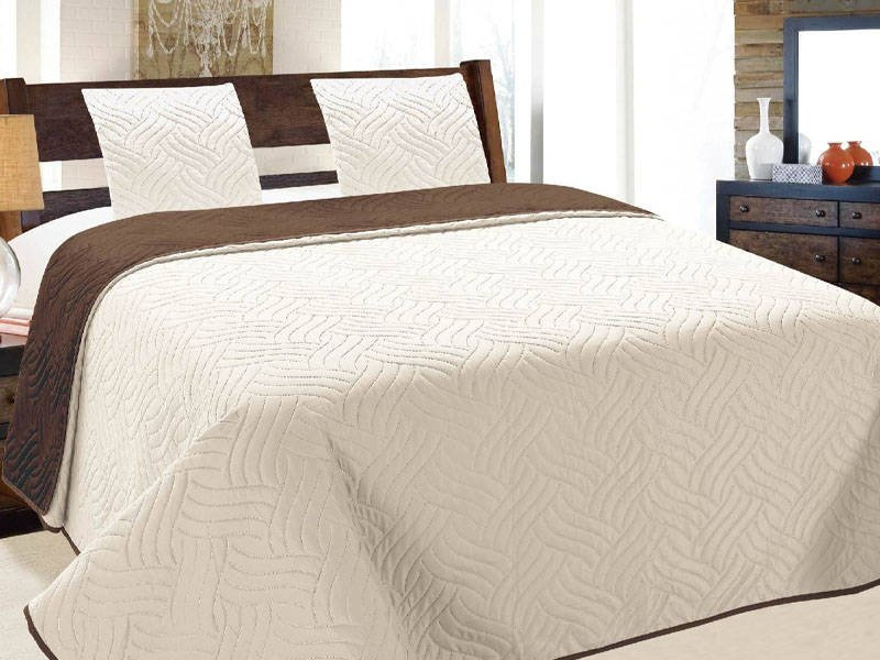 Kétoldalas ágytakaró Vigo II Ecru-barna 011 180x220+2x40x40