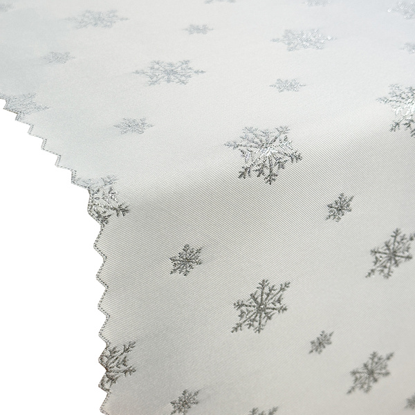 Dwustronne Bieżniki i Serwety Plamoodporne Śnieg Srebrny 1