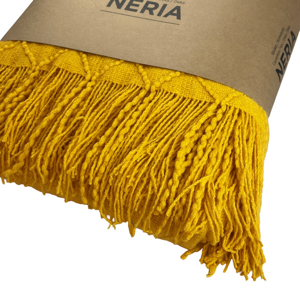 Jacquard Takaró Rojtokkal Neria Sárga 130x170 cm