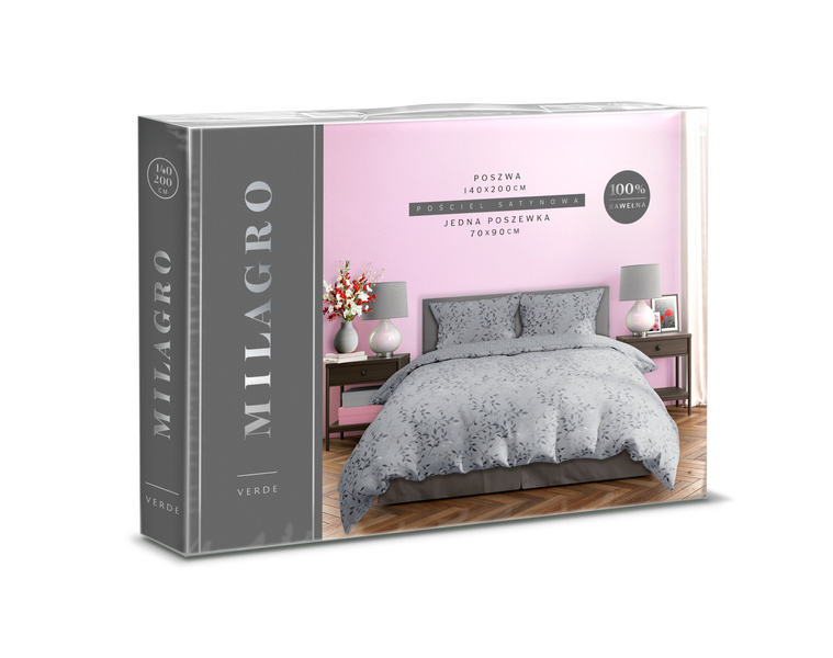 Pamut szatén ágyneműgarnitúra 140x200+70x90 Milagro Verde 025