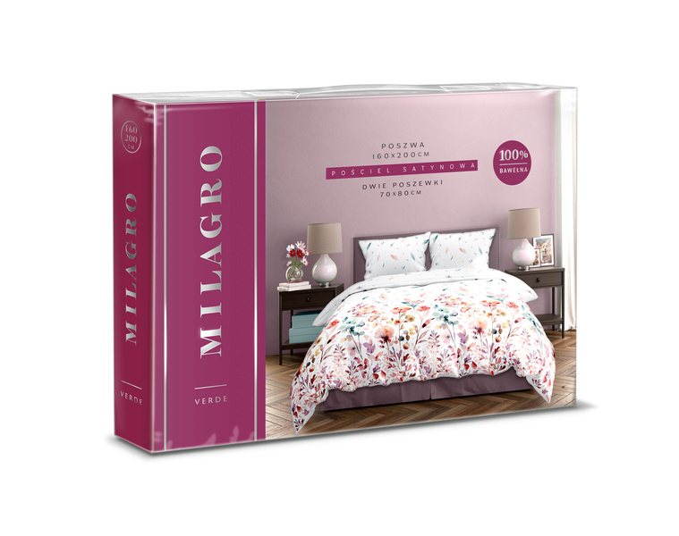 Pamut szatén ágyneműgarnitúra 160x200+ 2x70x80 Milagro Verde 001