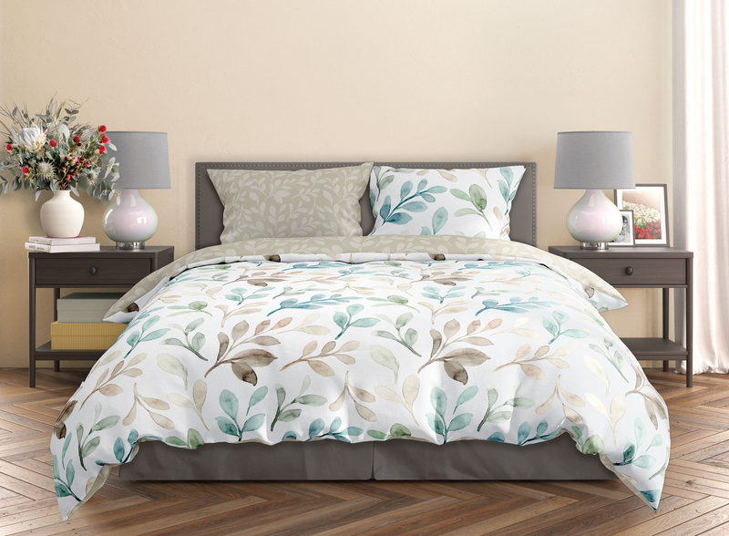 Pamut szatén ágyneműgarnitúra 160x200+ 2x70x80 Milagro Verde 018