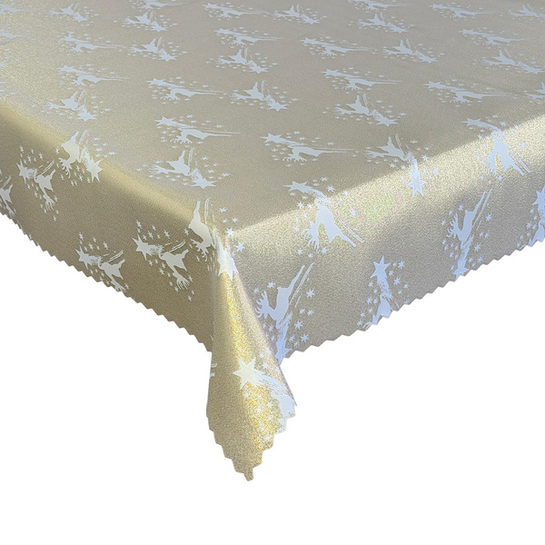 Dwustronny Obrus Plamoodporny Śnieg Złoty I