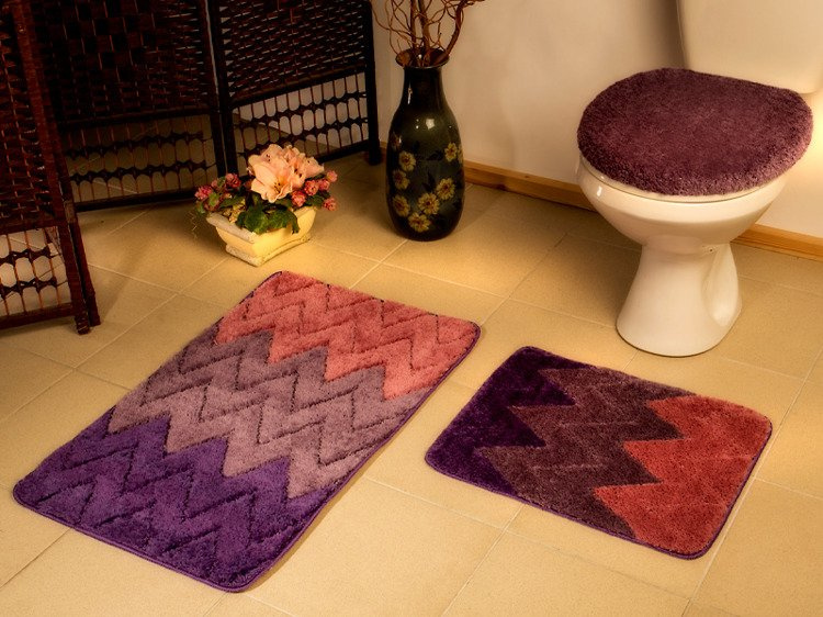 Fürdőszobaszőnyegek Zig Zag ibolya 83