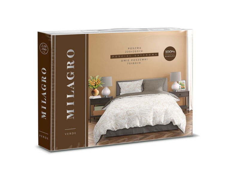 Pamut szatén ágyneműgarnitúra 140x200+70x90 Milagro Verde 028
