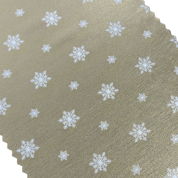 Dwustronne Bieżniki i Serwety Plamoodporne Śnieg Złoty I