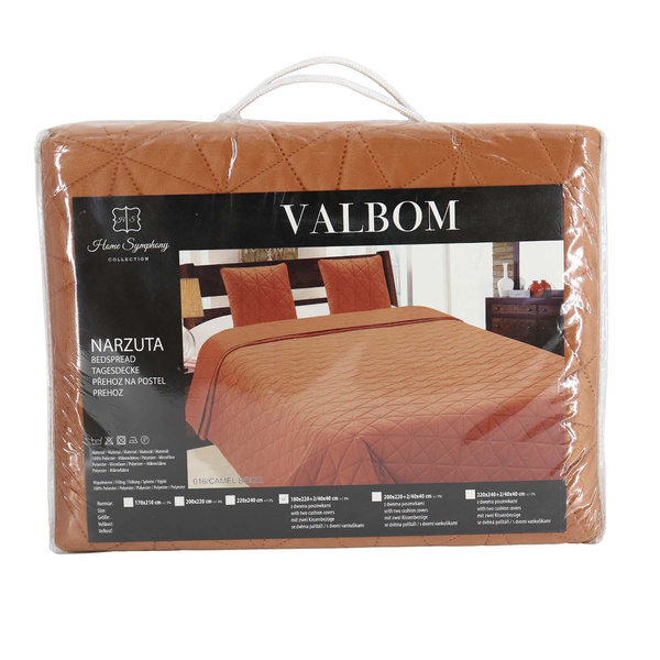 Kétoldalas ágytakaró Valbom Világos Barna 016