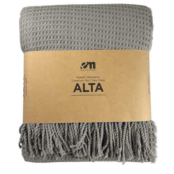 Jacquard Alta Takaró Rojtokkal Gofris Textúra Szürke 200x220 cm