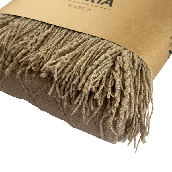 Jacquard Takaró Rojtokkal Neria Bézs Taupe 130x170 cm