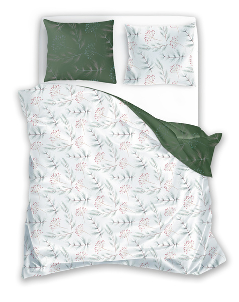 Pamut szatén ágyneműgarnitúra 220x200+ 2x70x80 Milagro Verde 020