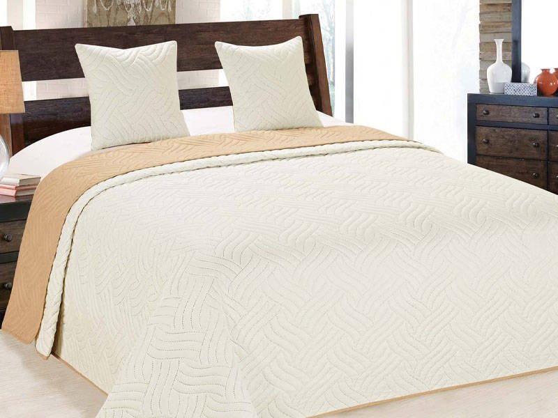 Kétoldalas ágytakaró Vigo II Sötét Bézs-Ecru 11 180x220+2x40x40