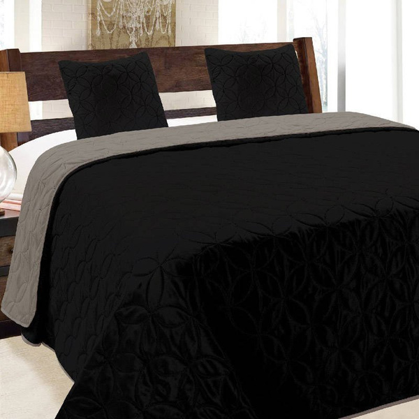 Kétoldalas ágytakaró Vigo II Fekete Graphit 006 220x240+2x40x40