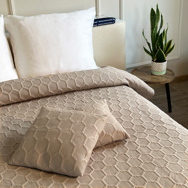 Kétoldalas Parla 3D ágytakaró bézs színben 180x220