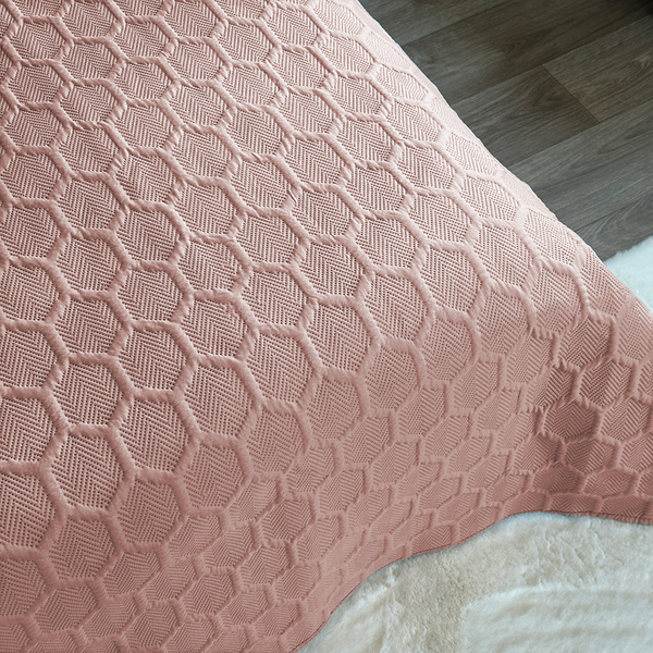  Kétoldalas Parla 3D ágytakaró púderrózsaszín 180x220 párnahuzat nélkül