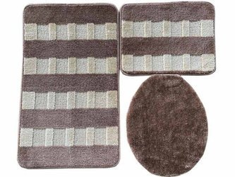 Fürdőszobaszőnyegek Trangan Barna Bézs CF02 - Háromrészes