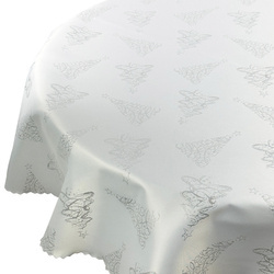 Karácsonyi Asztalterítő Ezüst Karácsonyfa Z-3401 Kerek