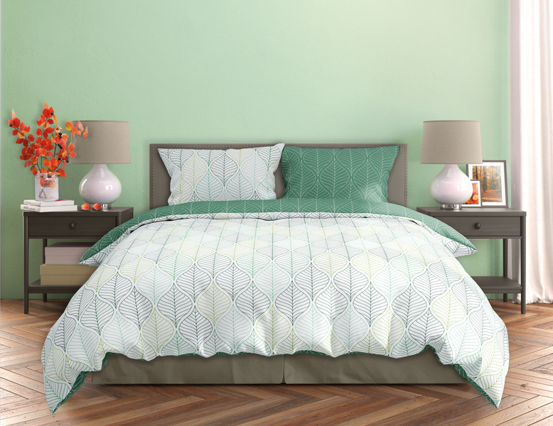 Pamut szatén ágyneműgarnitúra 140x200+70x90 Milagro Verde 014