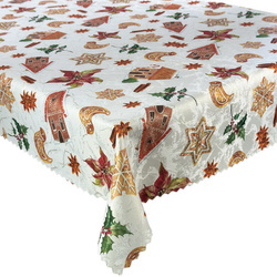 Dwustronny Obrus Plamoodporny Śnieg Złoty I