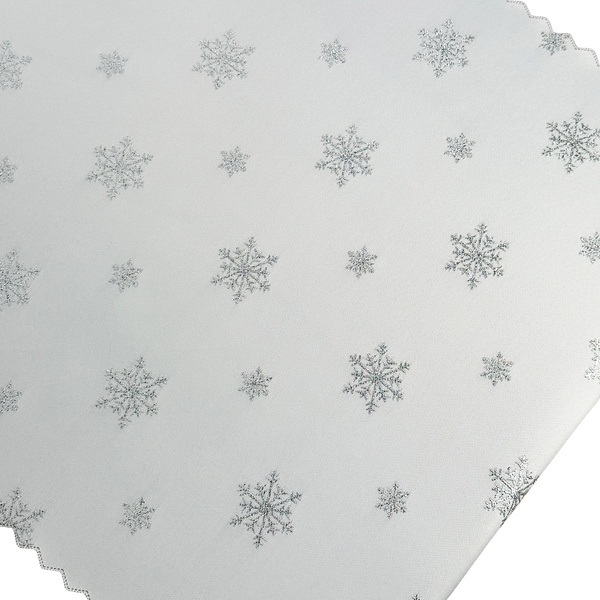 Dwustronne Bieżniki i Serwety Plamoodporne Śnieg Srebrny 1