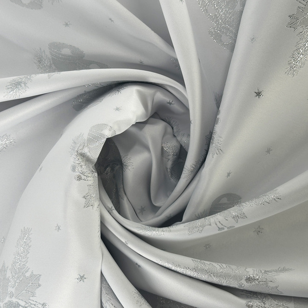 Dwustronny Obrus Plamoodporny Śnieg Złoty I Okrągły