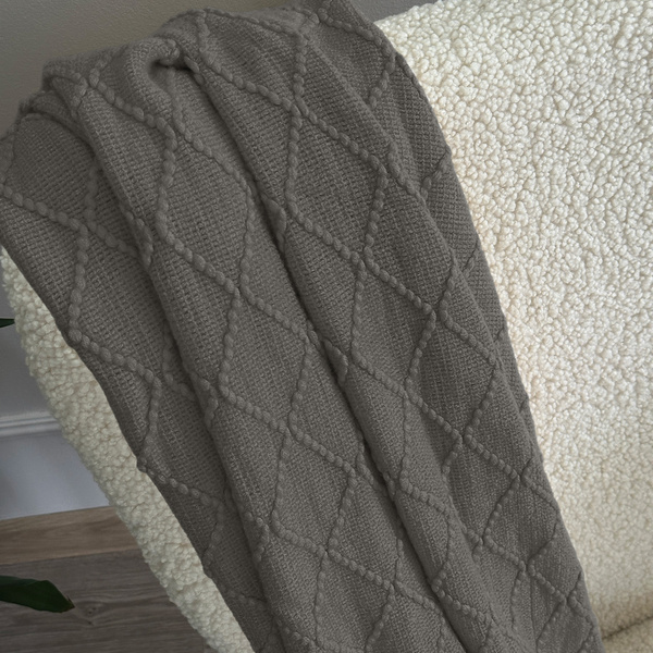 Jacquard Takaró Rojtokkal Neria Grafitszürke Sötétszürke150x200 cm