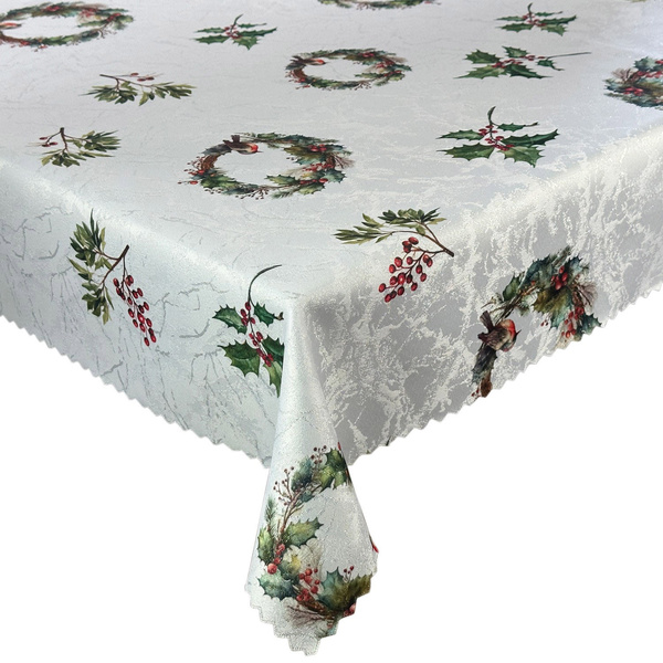 Dwustronny Obrus Plamoodporny Śnieg Złoty I