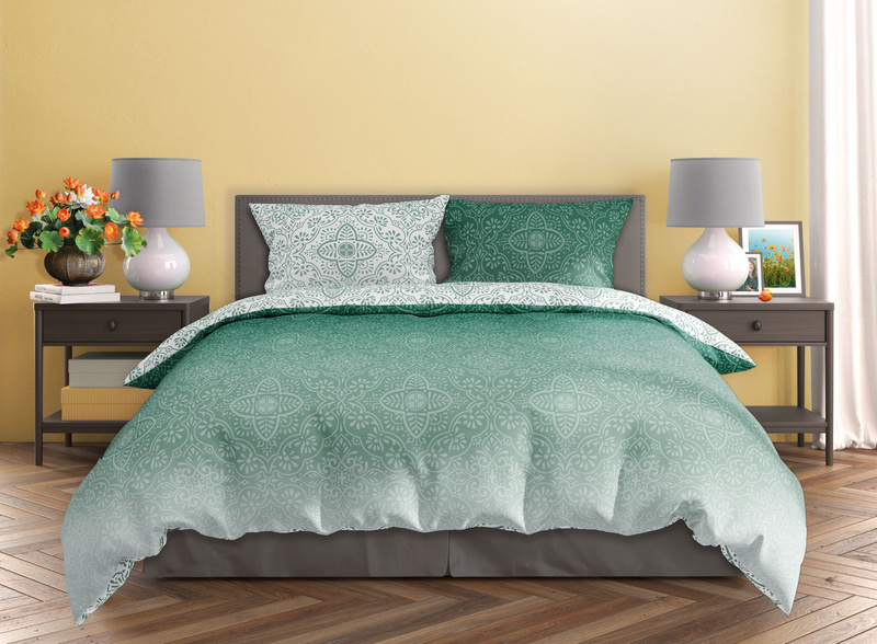 Pamut szatén ágyneműgarnitúra 140x200+70x90 Milagro Verde 023