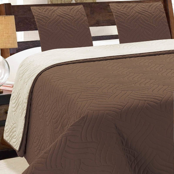 Kétoldalas ágytakaró Vigo II Ecru-barna 011 180x220+2x40x40