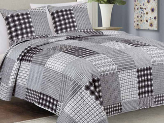 Kétoldalas ágytakaró TAVIRA J-017 Black 220x240+2x40x40