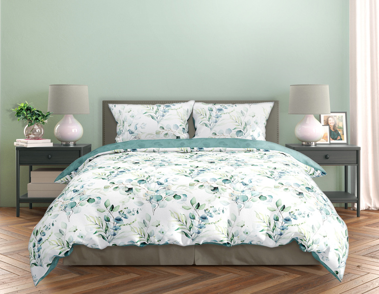 Pamut szatén ágyneműgarnitúra 160x200+ 2x70x80 Milagro Verde 006