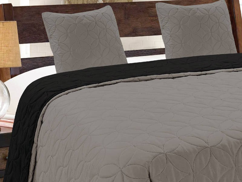 Kétoldalas ágytakaró Vigo II Fekete Graphit 006 220x240+2x40x40