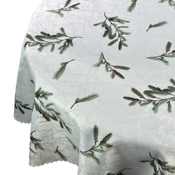 Dwustronny Obrus Plamoodporny Śnieg Złoty I Okrągły