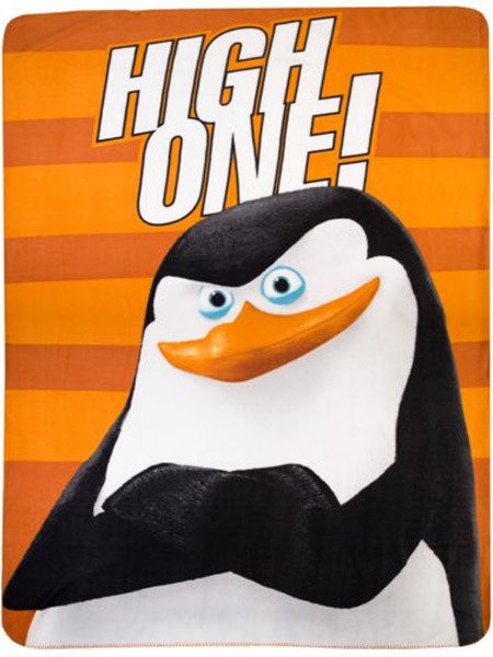 Koc Polarowy Pingwiny z Madagaskaru 130x170 cm