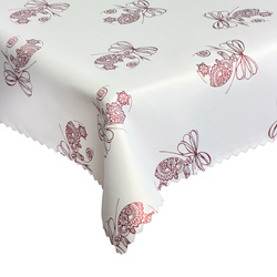 Dwustronny Obrus Plamoodporny Świąteczny Bordowa Bombka Ornament