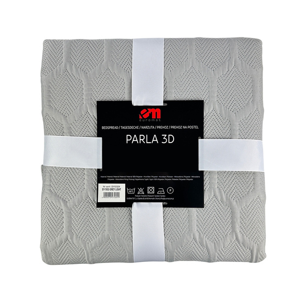 Parla 3D kétoldalas ágytakaró világosszürke színben 180x220 párnahuzat nélkül