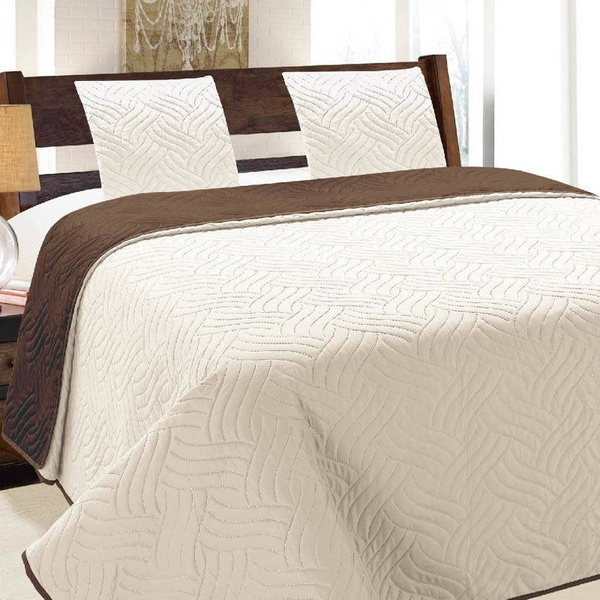 Kétoldalas ágytakaró Vigo II Ecru-barna 011 180x220+2x40x40