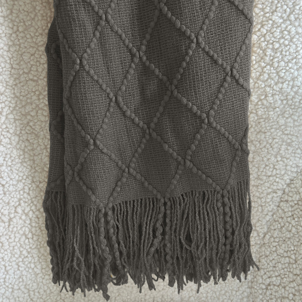 Jacquard Takaró Rojtokkal Neria Grafitszürke Sötétszürke150x200 cm