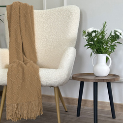 Jacquard Takaró Rojtokkal Neria Bézs Taupe 130x170 cm