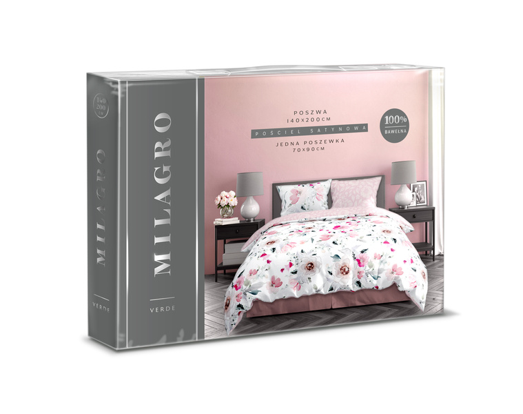 Pamut szatén ágyneműgarnitúra 140x200+70x90 Milagro Verde 003