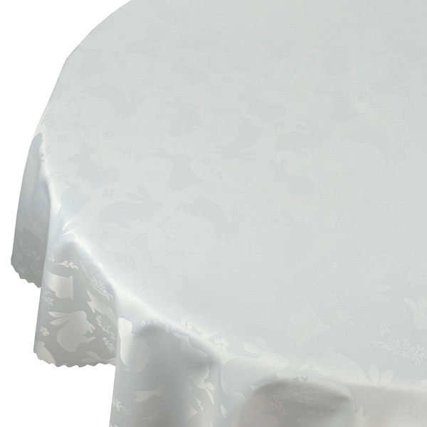 Foltálló Abroszok Húsvét 3360 Húsvét Mezei Nyúl Fehér kerek 