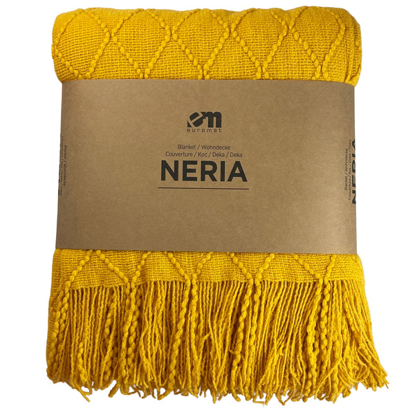 Jacquard Takaró Rojtokkal Neria Sárga 130x170 cm