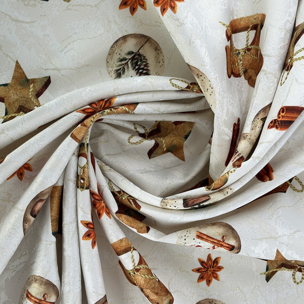 Dwustronny Obrus Plamoodporny Śnieg Złoty I