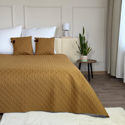 Kétoldalas Parla 3D ágytakaró Barna karamell 180x220+2x40x40