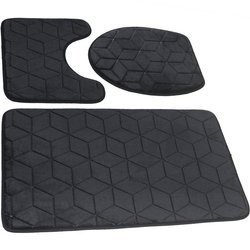 Fürdőszobaszőnyegek Sumba Fekete 31 - Háromrészes